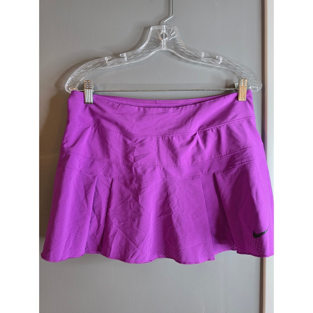 Nike Dri-FIT Purple Pleated Tennis Skort Perforated Athletic Skirt Womens